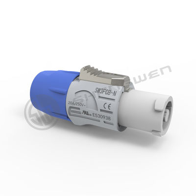 IP44 Indoor Male LED Display Power Connection Audio Video 3 Pin 20A 250V AC Quick Lock Aviation Power Plug Power Connectors