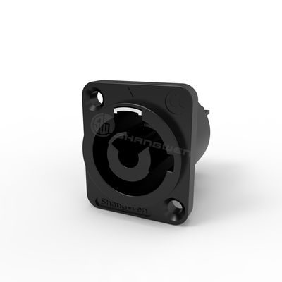 Black IP65 Female Powercon Connector 3 Pin LED Outdoor Use 250V/20A Chassis Connector
