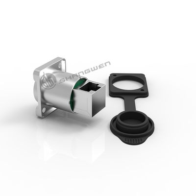Industrial Electronics Accessories IP65 Waterproof Crystal Seat RJ45 Female Connector for Outdoor Signal Panel Mounting
