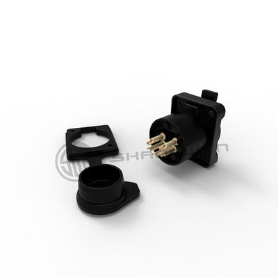Outdoor Waterproof Black Silver Shell Audio XLR 5pin Connector High Quality Female Socket