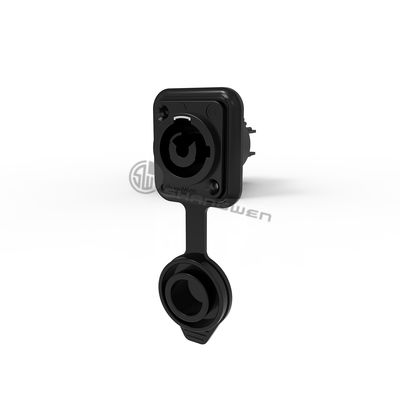 250v 20A IP65 ブラック パワーコン シャーシ コンネクタソケット 防水 LED画面用