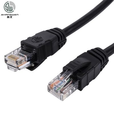 丸い Cat6a UTP パッチコード 24AWG 4 ペア 黒 / ゲイリー 4P PVC イーサネットケーブル