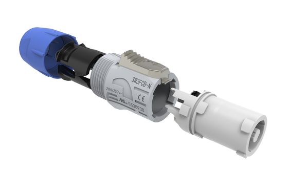 防水円形コネクタ 3ピン円形電源コネクタ 電源コン 男性 PA6素材