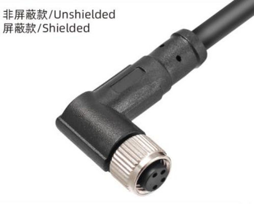 頑丈な屋外 IP67 防水 M8 角付き女性プラグ 3-8A 厳しい環境のために