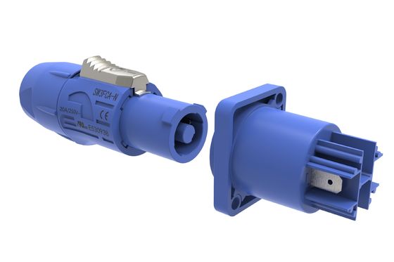 China Manufacture IP44 Indoor 3-Pin Triple Core Power Connector Socket Durable Flame-retardant 4-Pack AC Powercon Connectors