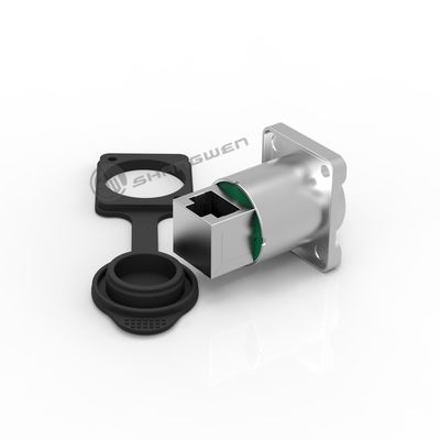 Industrial Electronics Accessories IP65 Waterproof Crystal Seat RJ45 Female Connector for Outdoor Signal Panel Mounting