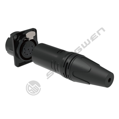 IP40 屋内オーディオケーブルプラグ 7ピン XLR メスソケットコネクタ、3.5mm 金メッキ導体シェル、高耐久性