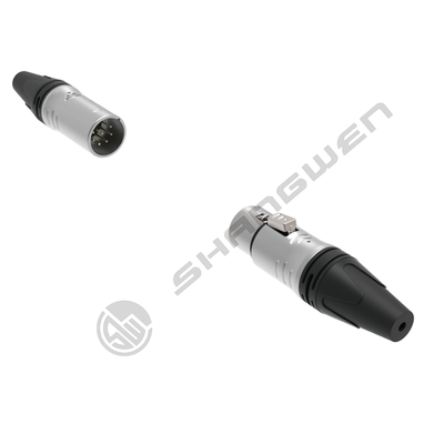 IP40 Indoor Audio Cable Plug 7-Pin XLR Female Socket Connector with 3.5mm Gold Conductor Shell Plating and High Durability