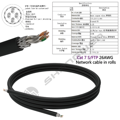 CE ROHS FTP UTP SFTP Cat7 Rj45 Plug Network Lan Cable 1000ft CAT7 LAN AWG23 S/FTP 100% Copper Orange