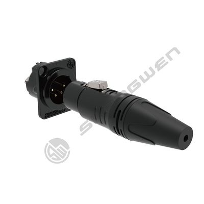 New XLR 4 Pin Female Socket IP40 Indoor Audio Video Cable Connector with Solder Adapter Cable Connector XLR 4 Pin Female Chassis