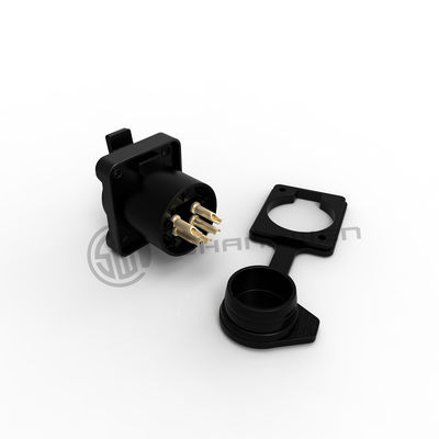 Outdoor Waterproof Black Silver Shell Audio XLR 5pin Connector High Quality Female Socket