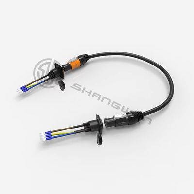 Outdoor Orange Black Powercon Cable IP65 3 Pole Power In/Out Connectors Female for LED Screen Copper Conductor Industrial