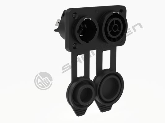 IP65 Outdoor Triple Core 2-in-1 Electrical Connection Lockable PowerCON TRUE1 Chassis Connector with Male Female Pins