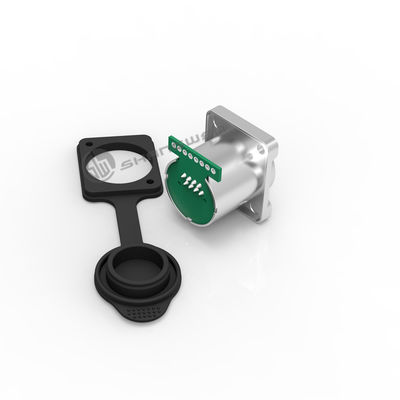 Single Row Panel Mount Outdoor Ethernet RJ45 Connector 1kv DC IP68 Waterproof Waterproof Socket for Outdoor Installations