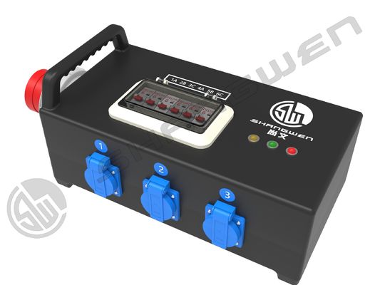 IP67 Portable Industrial Waterproof Power Distribution Box  32A  ABS Distribution Box 6  Euro Plug ABS Electric Box