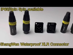 小型XLR電源コネクタ 屋外防水3ピン 男性プラグコネクタ