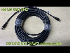 丸い Cat6a UTP パッチコード 24AWG 4 ペア 黒 / ゲイリー 4P PVC イーサネットケーブル